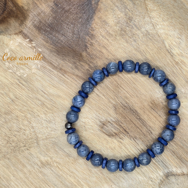 bracelet en corail bleu